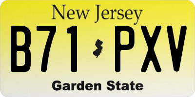 NJ license plate B71PXV