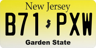 NJ license plate B71PXW