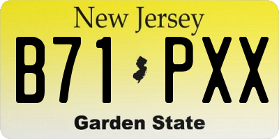 NJ license plate B71PXX