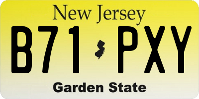 NJ license plate B71PXY