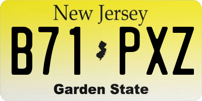 NJ license plate B71PXZ