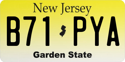 NJ license plate B71PYA