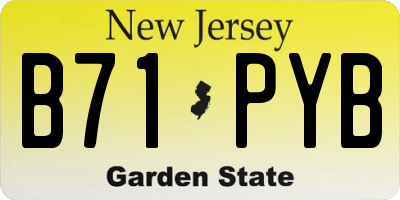 NJ license plate B71PYB