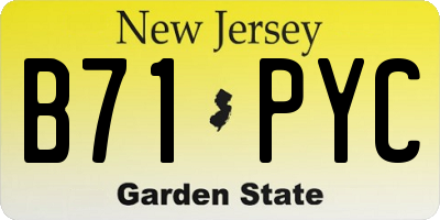 NJ license plate B71PYC