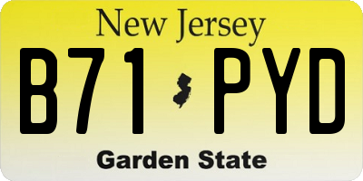 NJ license plate B71PYD