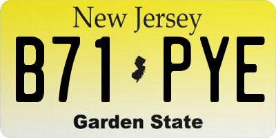 NJ license plate B71PYE
