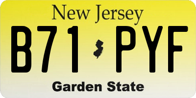 NJ license plate B71PYF