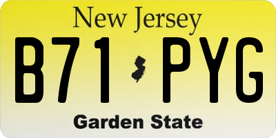 NJ license plate B71PYG