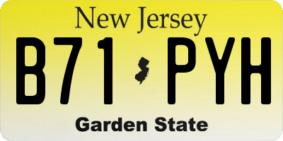 NJ license plate B71PYH