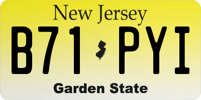 NJ license plate B71PYI