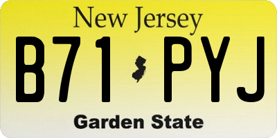NJ license plate B71PYJ