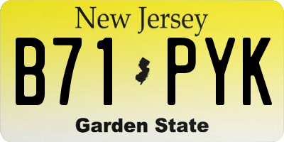 NJ license plate B71PYK