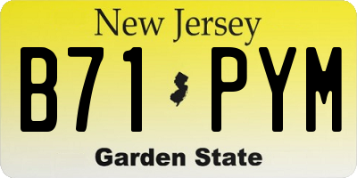 NJ license plate B71PYM
