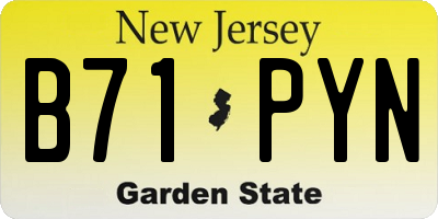 NJ license plate B71PYN