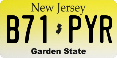 NJ license plate B71PYR