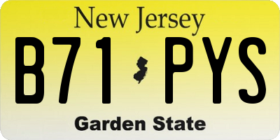 NJ license plate B71PYS