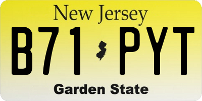 NJ license plate B71PYT