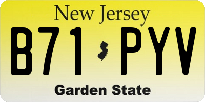 NJ license plate B71PYV