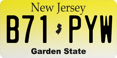 NJ license plate B71PYW