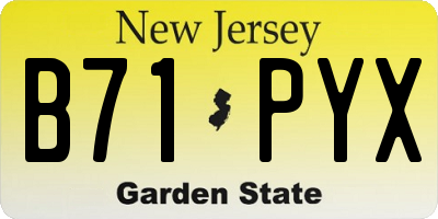 NJ license plate B71PYX