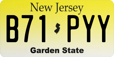 NJ license plate B71PYY