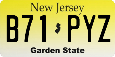 NJ license plate B71PYZ