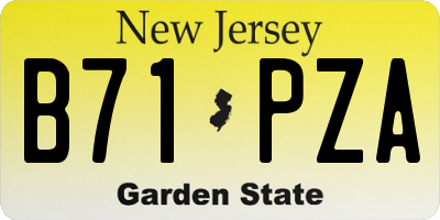 NJ license plate B71PZA