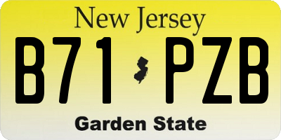 NJ license plate B71PZB