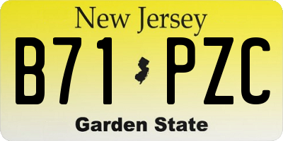 NJ license plate B71PZC