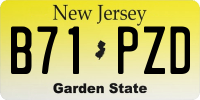 NJ license plate B71PZD