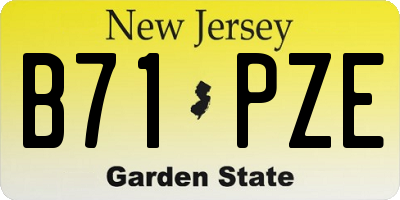 NJ license plate B71PZE