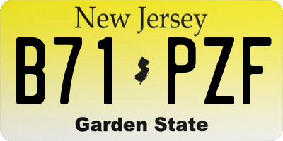 NJ license plate B71PZF