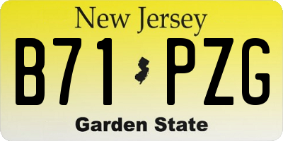 NJ license plate B71PZG