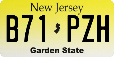 NJ license plate B71PZH