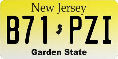 NJ license plate B71PZI