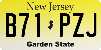 NJ license plate B71PZJ