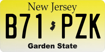 NJ license plate B71PZK