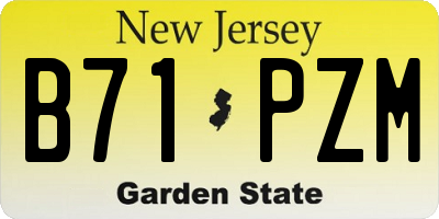 NJ license plate B71PZM