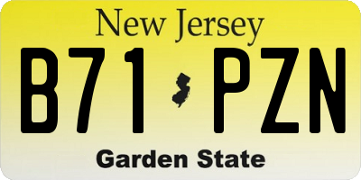 NJ license plate B71PZN