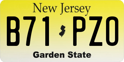 NJ license plate B71PZO