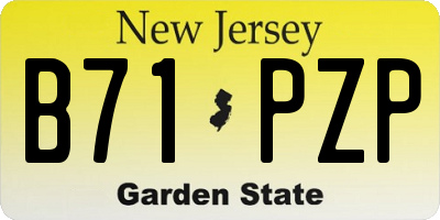 NJ license plate B71PZP