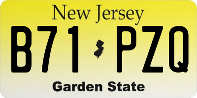NJ license plate B71PZQ