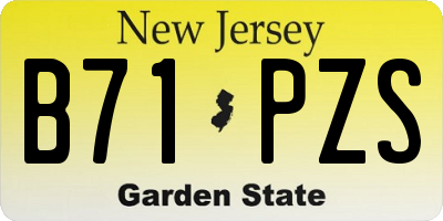 NJ license plate B71PZS