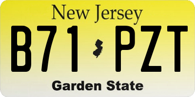 NJ license plate B71PZT