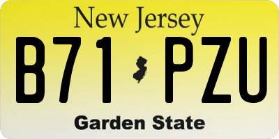 NJ license plate B71PZU