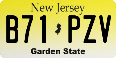 NJ license plate B71PZV