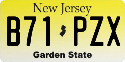 NJ license plate B71PZX
