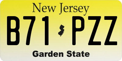 NJ license plate B71PZZ
