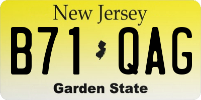 NJ license plate B71QAG