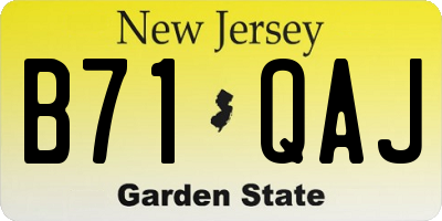 NJ license plate B71QAJ